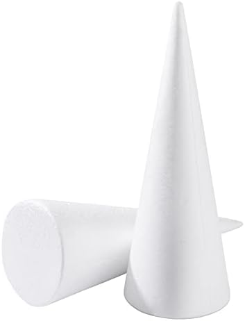 Valiclud 2pcs Cone de espuma artesanal de cone para artesanato DIY Cone Branco EVA espuma de cone