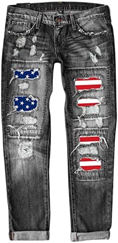 On Pant Women Womens Jeans Independence Day Print Ripped Calças Relatividade Leggings