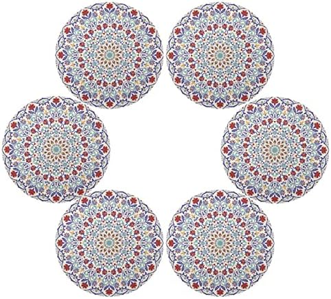 Kigai Vintage Mandala Round Placemats Conjunto de 4, tapetes de mesa laváveis ​​para o calor não
