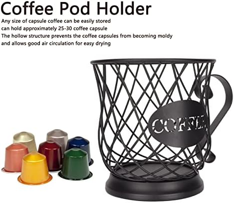 Okjhfd Iron Coffee POD Organizador, cápsula de cápsula de café de grande capacidade para cesto de cesto de cesto rack de exibição para cafés de escritório em casa