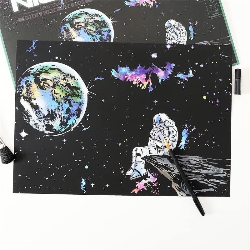 Arco -íris de papel arco -íris Pontos de esboço Diy Art Craft Night View Astronaut Space Series Themend