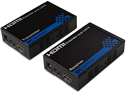 CLAB MATERES MONTAGEM DE PAREDE HDMI Extender com suporte TCP/IP para configuração de 1 a muitos-até 300 pés e longo CAB CAT 6 Ethernet 100 pés