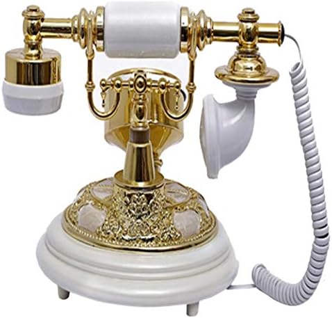 Myingbin elegante e elegante e dourado Resina Antiga Dial Rotativa Discagem Telefone Fixo Decoração