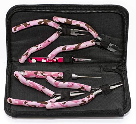 Conforto de camuflagem rosa Manuja de pistola com contorno Kit de ferramentas de 6 peças, fabricação e reparos