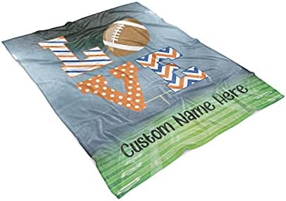 Futebol - lã personalizada de lã personalizada e sherpa nomes e número do cobertor para meninos garotos bebês bebês lança cobertores perfeitos para roupas de cama ou presente na hora de dormir