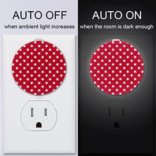 2 Pacote de plug-in Nightlight Night Night Light Red Stras com sensor do anoitecer ao amanhecer para o quarto