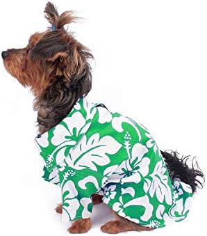 Camisa Aloha de cão de padrão de correspondência havaiana no clássico Hibiscus Blue Size XLARGE