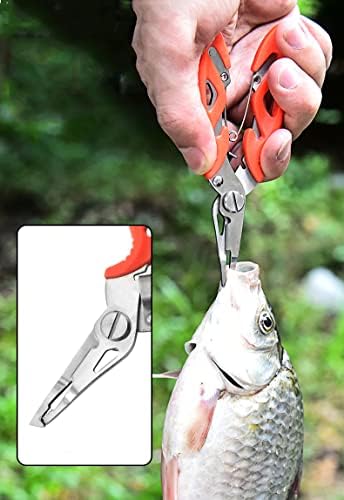 alicate de pesca tzoxal removedor de gancho de peixe de aço inoxidável, cortina de tesoura de trança de pesca