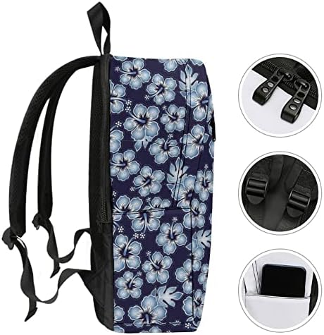 Flores havaianas Viajar mochila impressa Padrão Daypack Sacos de ombros casuais com compartimentos para homens Escola