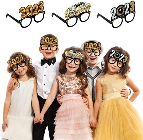 Bestoyard 2023 Eyeglasses de festa de ano novo Glitter Ano New Ano Party Favors Set Photo FOTO FOTO FOTO