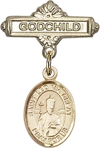 Rosgo do bebê de obsessão por jóias com St. Leo, o grande charme e alfinete de afilhado | Distintivo de bebê