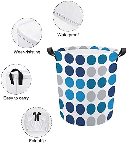 Cesto de lavanderia de Foduoduo Trina Dot Laundry Tester With Handles Curto dobrável Saco de armazenamento