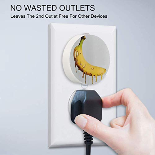 Baby Night Light With Banana Art Merting Night Light Plug in Wall com Dusk-to-Dawn Sensor 4-Pack