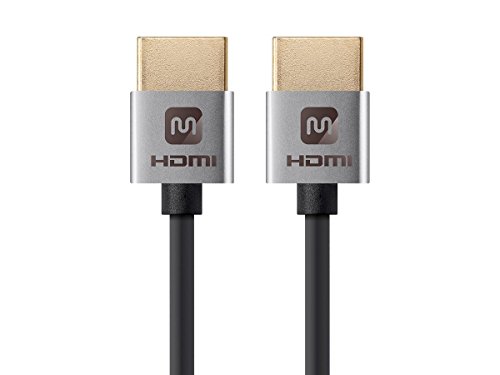 Monoprice HDMI Cabo de alta velocidade - 4 pés - preto, 4k@60Hz, HDR, 10,2 Gbps, 36awg, Yuv 4: 2: 0 - Série Ultra Slim