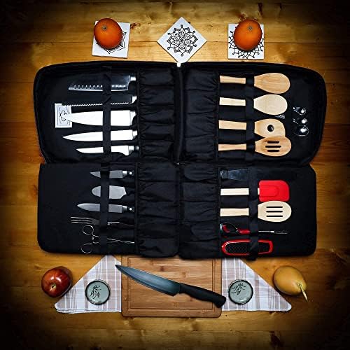 Chef SAC Chef Knife Vintage Mackpack com guardas de faca de 8 pacotes incluídos