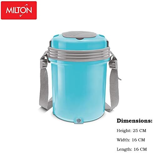 Conjunto de caixas de aço inoxidável Milton Electron, 360 ml, conjunto de 4, azul