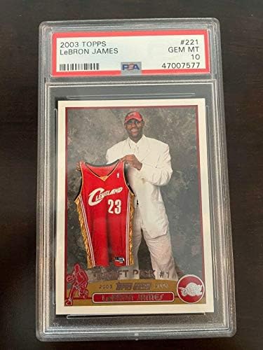 2003-04 LeBron James Topps Rookie #221 RC Lakers Cavs PSA 10 Gem Mint - Basketball Slabbed Rookie Cards