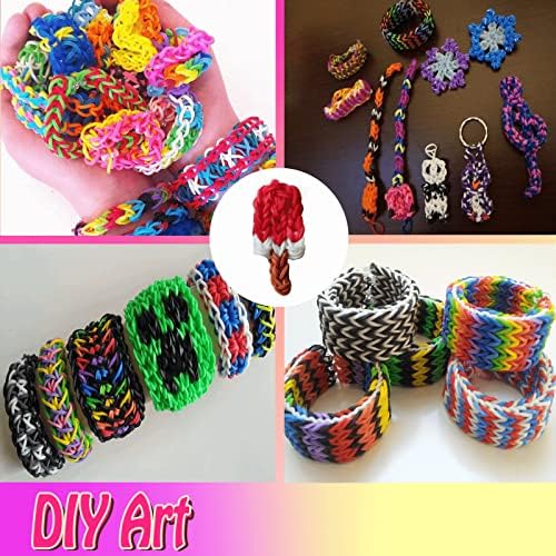Yowamho 10647+ Kit de pulseira de borracha em 28 cores, kit de fabricação de pulseiras para crianças tecendo presente de criação de diy com acessórios exclusivos para crianças meninos e meninas