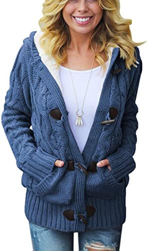 Cardigans com capuz de casacos de inverno de mebamook Buttless Up Tak Knit Sweater Casal Outerwear com