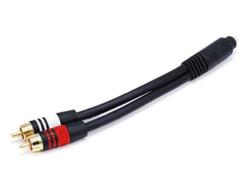 MONOPRICE 6 polegadas premium 3,5 mm fêmeo estéreo para 2rca Male 22AWG Cable - Black