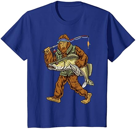 Walleye pescando sauger caçando camiseta de pescadores bigfoot