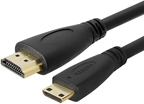 CMPLE - Mini HDMI para cabo HDMI 10 pés, HDMI Mini para HDMI, cabo 60Hz HDMI 2.0, monitore cabos HDMI de câmera digital, cordão de adaptador HDMI em 4K para câmera de vídeo, tablet, ultrabook, laptop, HDTV - Black