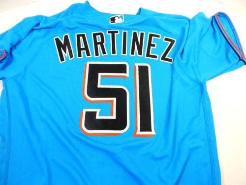 Miami Marlins Martinez 51 Jogo emitido Blue Jersey 46 DP21983 - Jogo usado MLB Jerseys