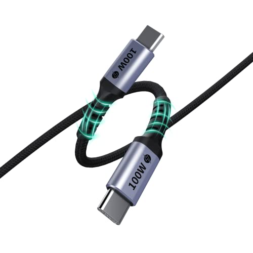 MIZIQIER USB C TO CABO DE USB C, 100W [3,3 pés] PD 5A Carregamento rápido Tipo C para Tipo C Cabo, Nylon Braids