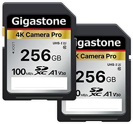 Gigastone 256GB 2-PACK SD Card V30 SDXC Memory Card de alta velocidade 4K Ultra HD UHD Vídeo