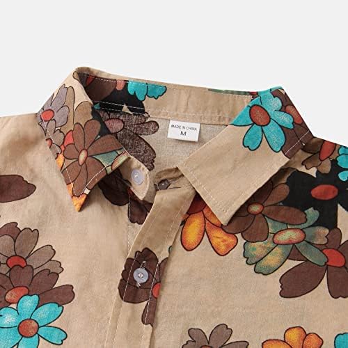Camisa Tops de moda de primavera masculina colar de gola impressa Top Button casual Button Camisetas