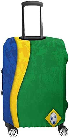 Bola de futebol com a bandeira nacional brasileira Tampa de bagagem de bandeira engraçada Tampa de bagagem de bagagem de mala de viagem