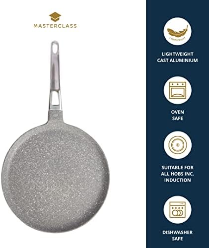 Masterclass mcmcp28 fundido de alumínio-seguro-seguro-seguro Crêpe Pan, 28 cm, cinza