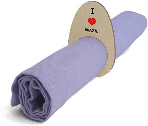 Azeeda 5 x 'I Love Brasil' Rings/suportes de guardanapo de madeira do Brasil