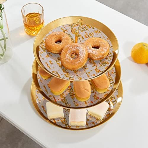 Conjunto de exibição de mesa de sobremesa, suporte de cupcakes de ouro, estandes de sobremesa, bandeja