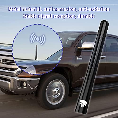 Antena para caminhão, fibra de carbono Polished Car Radio Antena de 4,72 polegadas Toppers AM/FM Rádio, compatível