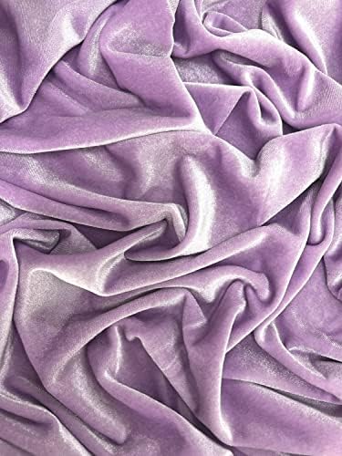 Princess Light Lavender Polyster Spandex Stretth Velvet Fabric by the Yard para tops, vestidos, saias,