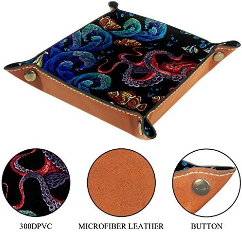 Peixes tropicais de peixes tropicais de aISSO Octopus impressão de jóias de couro de couro para carteiras,