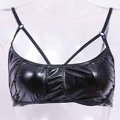 Mulheres Sexy Lingerie Faux Leather Wet Look Ruans Armadia Roupa Roupe