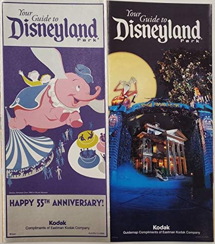 Disneyland Park Conjunto de 8 guias turísticos de mapa apresentando Get Wild and Celebro Mansion Haunted Fantasmic Dumbo PMA36