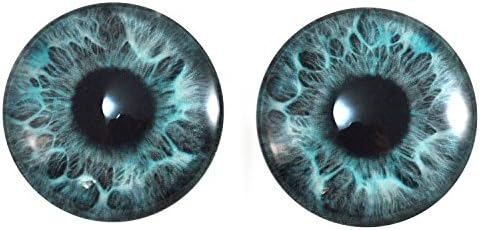 Azul de 30 mm de sereia de fantasia de vidro humano Olhos exclusivos para bonecas de arte, esculturas,