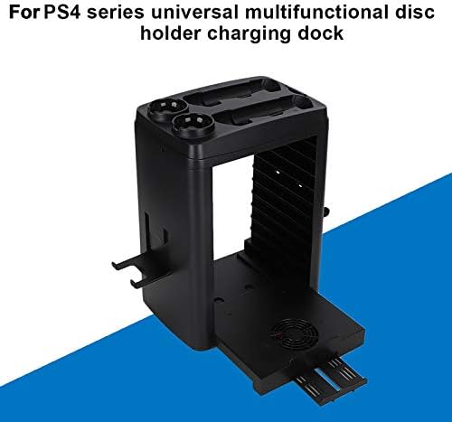 Dock de carregamento multifuncional, colocado para o PS4 Game Console, carregue dois por PS4 Handles ao mesmo tempo, armazene 11 para CD de CD do jogo PS4