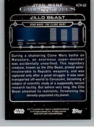 2018 Topps Star Wars Galactic Arquivos Orange ACW-22 Zillo Beast Official Nemport Trading Card em