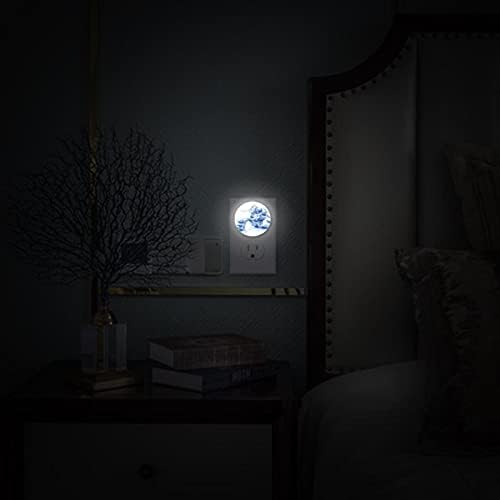 Deyya LED Night Light Plug in Wall com sensor automático Lâmpada de suporte à noite redonda para