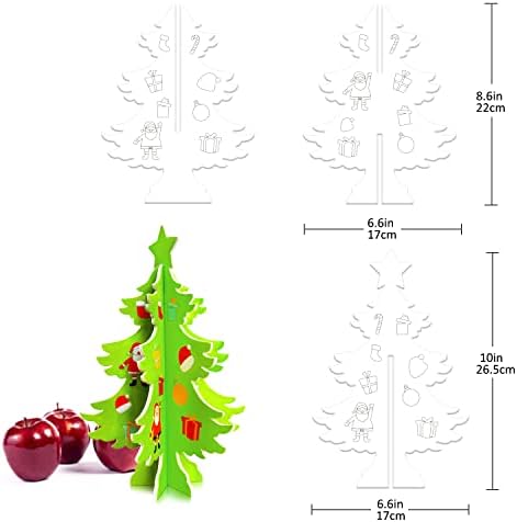 Lokipa Diy Craft Foam Christmas Tree, 3d KT Placa Colorir Árvore de Natal 1 kits Inacabos Forma da Árvore de Natal para Artesanato Diy de Natal