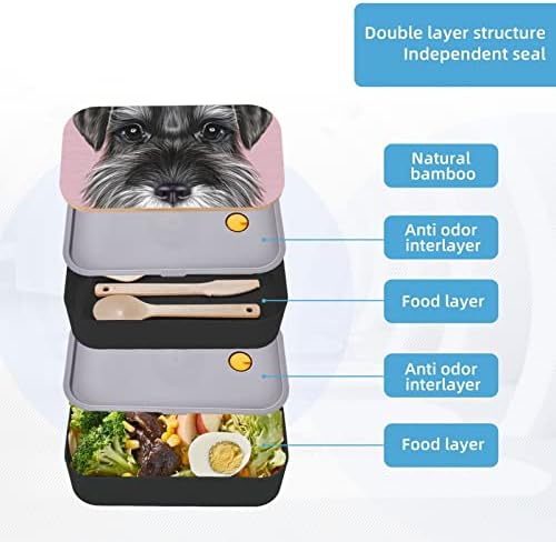 Caixa de bento de almoço de cachorro schnauze com alça ajustável atualizada, contêiner de alimentos