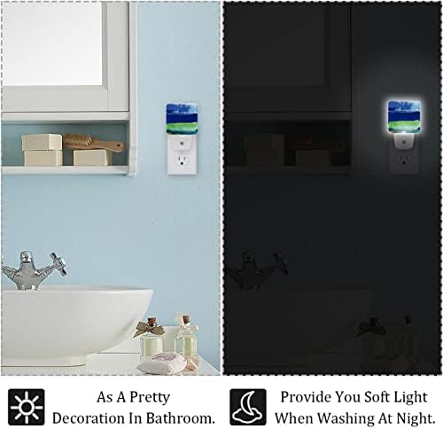 2 Pacote Plug-in Nightlight LED Night Light Three Objetos, Sensor do Dusk-to-Dawn para o banheiro do quarto