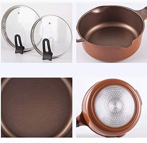 GYDCG UNSICK WOKS E SPRY FRY PANS COM TIDA, frigideira de cobre com maçaneta auxiliar de aço inoxidável,
