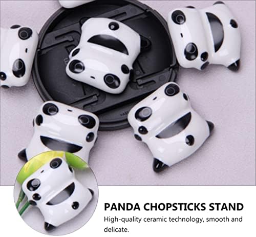 PretyZoom 18 PCs Design Cozinha Adorável Rack Rack Restick Restre Cerâmica Panda Spoon travesseiro
