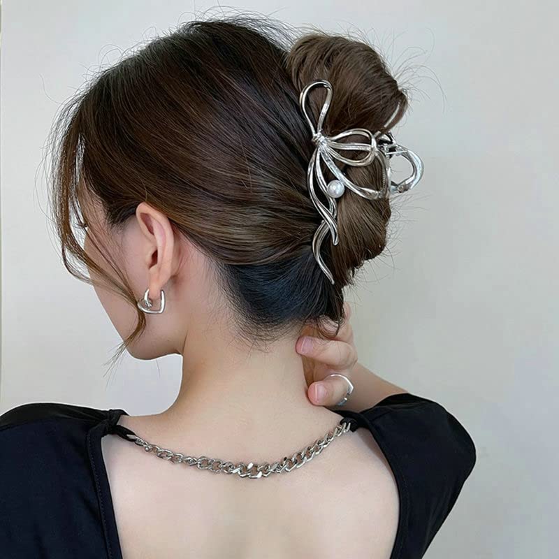 Cabras de cabelo Bowknot Clipes de cabelos de metal clipes de rabo de cavalo feminino Coreia grande clipe de cabelos