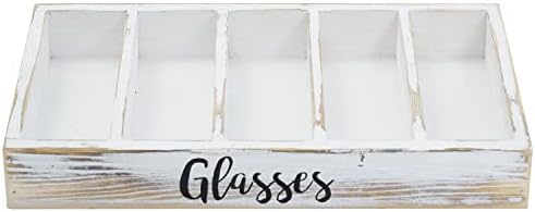 Mygift White Whiteed Mold Wood Combattop Sunglasses Caixa de armazenamento, óculos oculares Bandeja